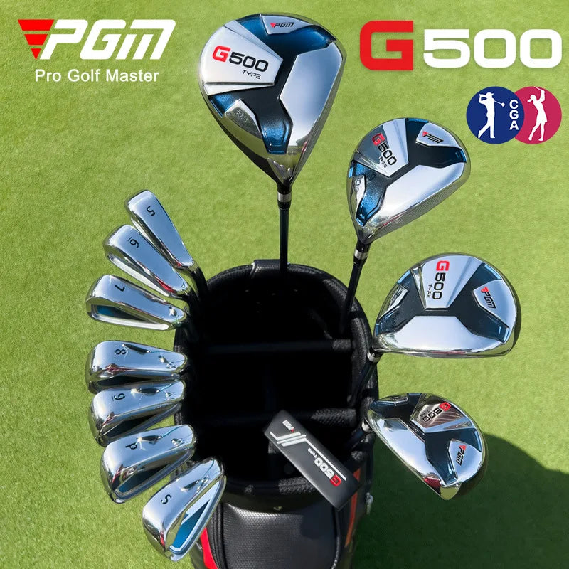 PGM Titanium Alloy No.1 Wood Iron Rod Putter Set Low center of gravity Golf Club Complete Set for Men Beginners MTG075