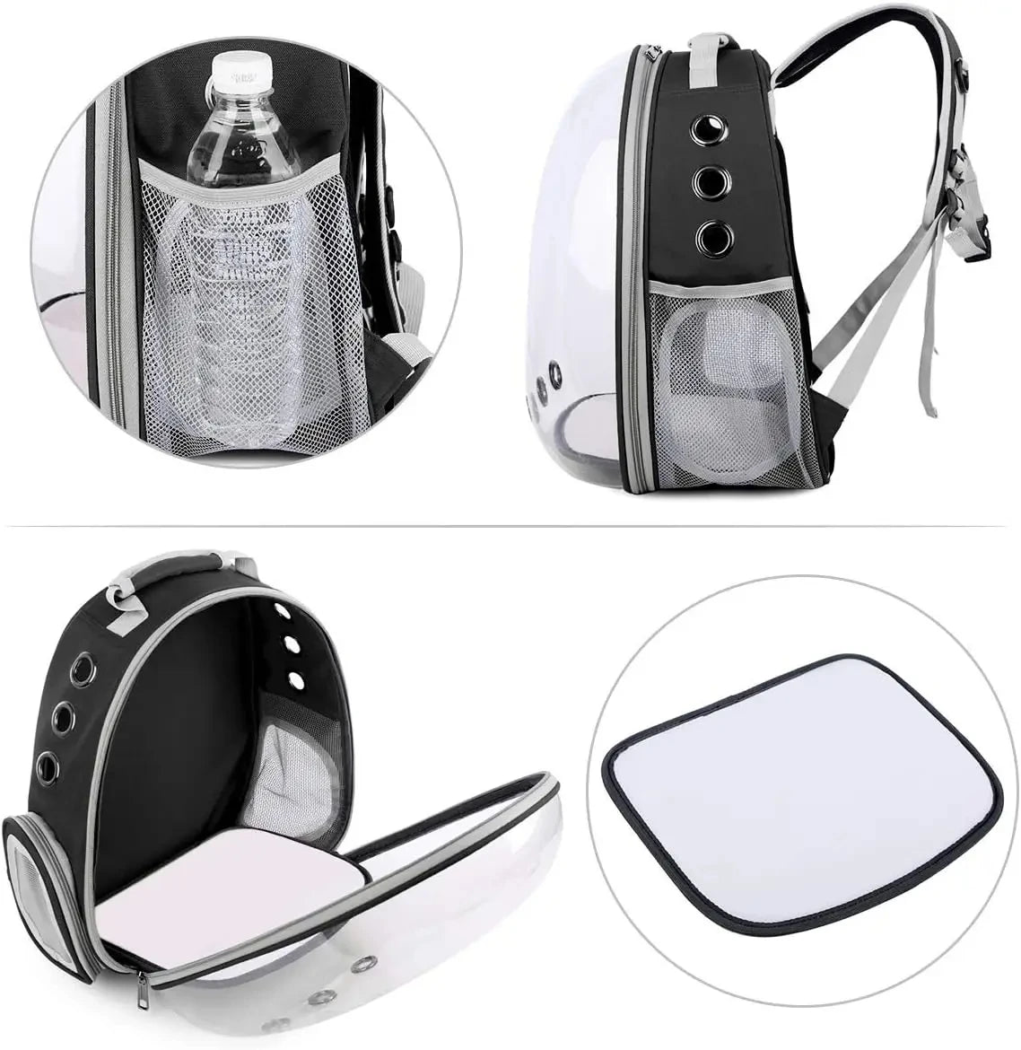 Cat Pet Carrier Backpack - Transparent Capsule Bubble Design, Breathable for Small Animals (Puppy/Kitty/Bird), Ideal for Travel