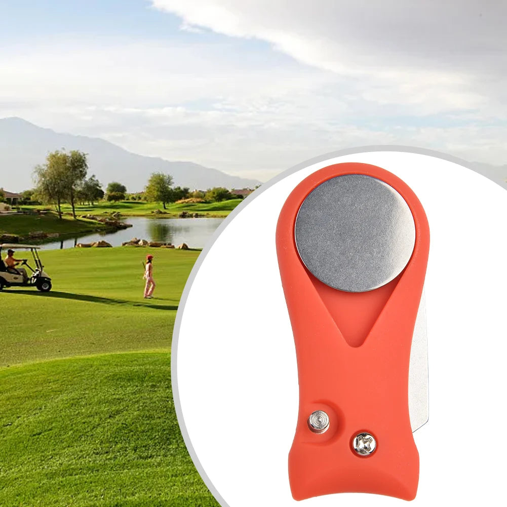 1pc Golf Divot Repair Tool With Ball Marker Pitch Mark Fork Golf Pitchfork Hot Sale Golf Accessories Putting Fork Golf Training
