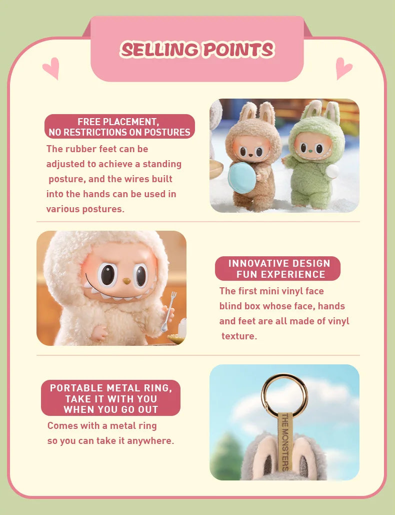 POP MART LABUBU THE MONSTERS - Exciting Macaron Vinyl Face Surprise Mystery Box Blind Box Toys Kawaii Anime Action Figure Caixa