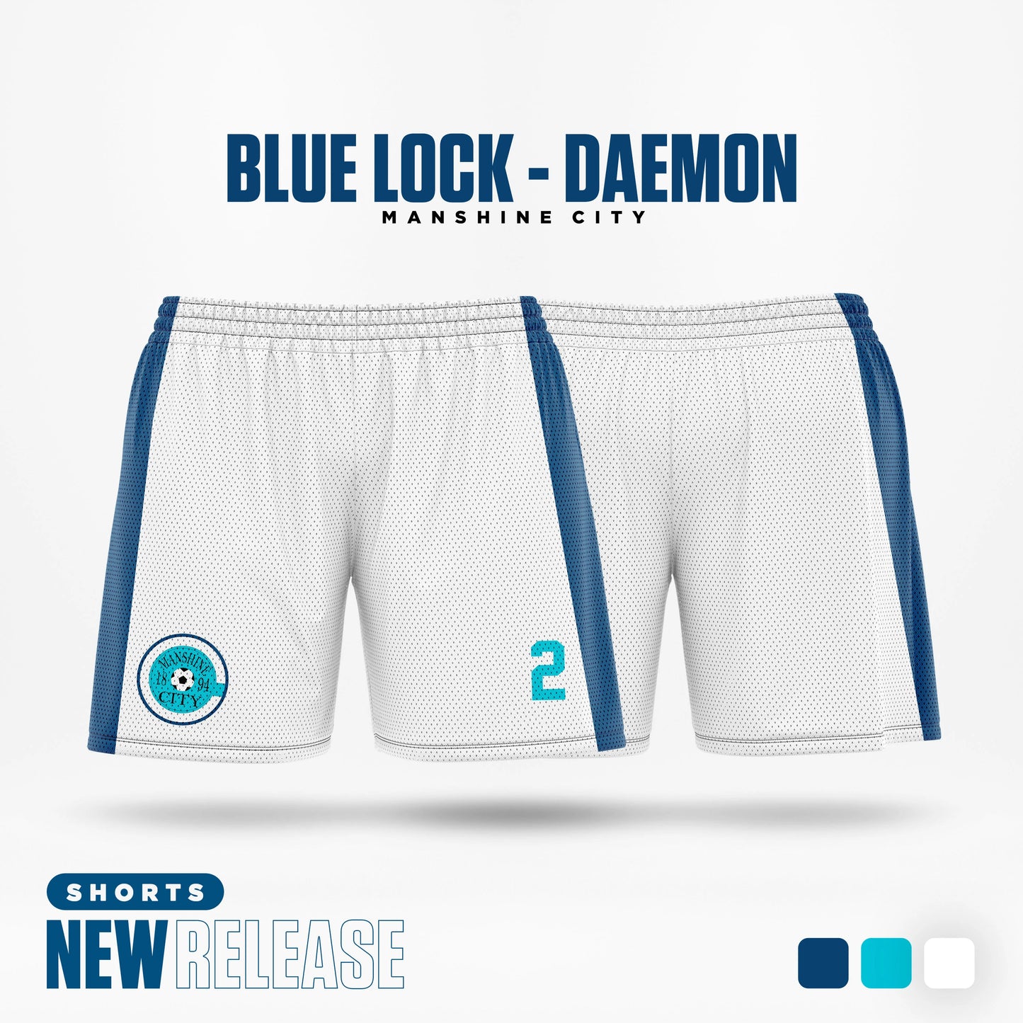 Custom 2025 Blue Lock Manshine City Cartoon Anime Jersey Men Shorts Football Nagi Cosplay Short Pants Sport Child Trunks