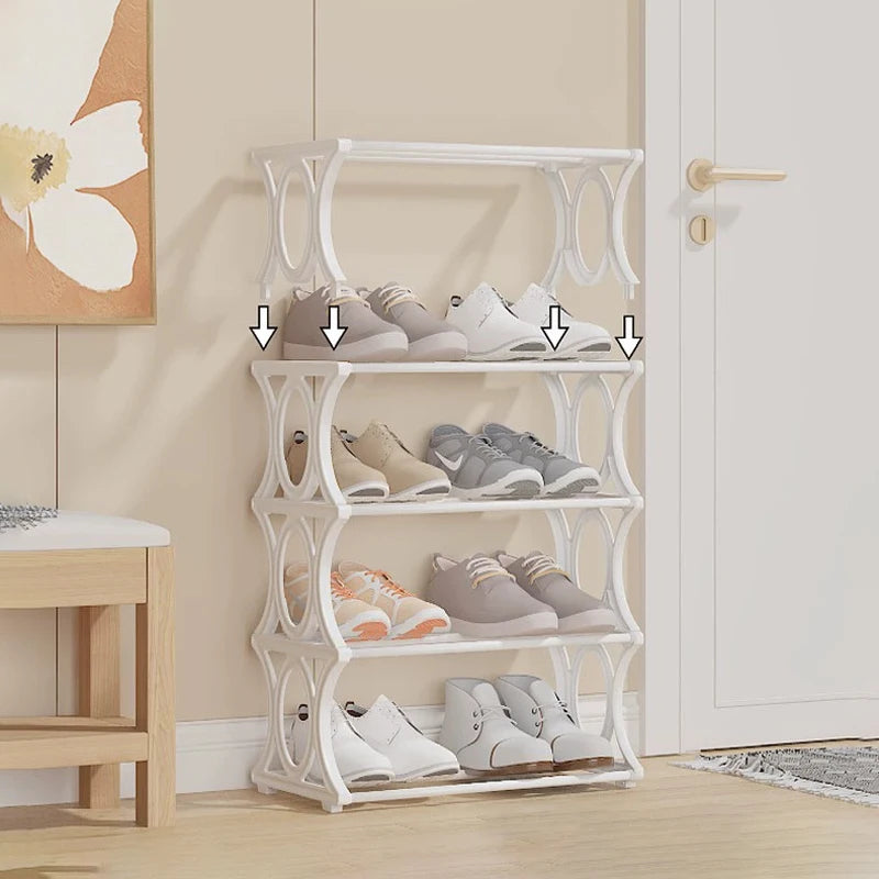 4-6 Tier Metal Shoe Rack Shoe Storage Organizer, Freestanding Durable Narrow Shoe Rack, Vertical Slim Shoe Tower, Multifunctional Heavy-Duty Storage Unit Shoe Rack, Entryway Shoe Rack Space-Saving Shoe Rack, Suitable for Clos