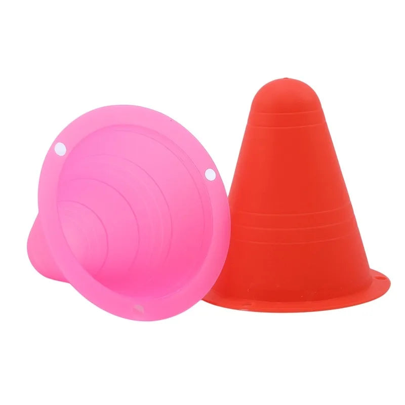 10Pcs/Set Skate Marker Training Road Cones Roller Football Soccer Rugby Training Soft Tower Skating Obstacle Roller Skate Pile
