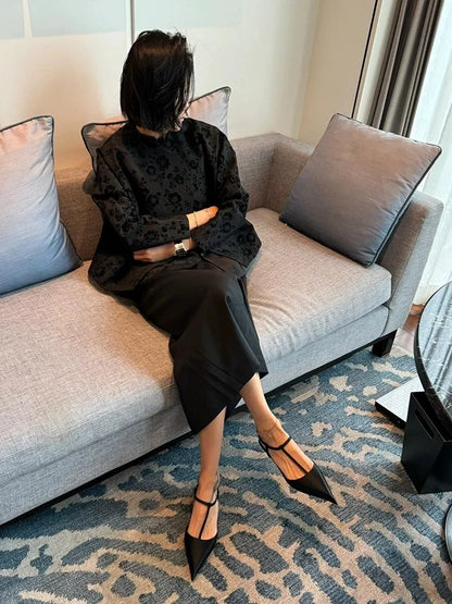 Women's Pointed Toe Pumps, Mid Heel, Slip-On, PU Insole, Square Heel