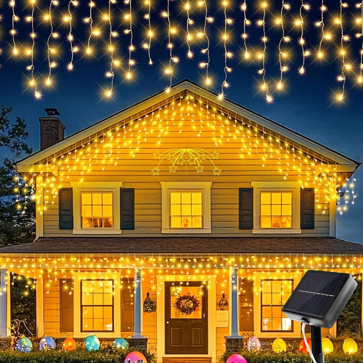 Solar Icicle String Lights – Outdoor Waterproof Fairy LEDs