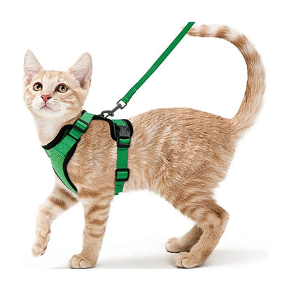 Cat Harness And Leash Set Escape Proof Soft Adjustable Vest Harness