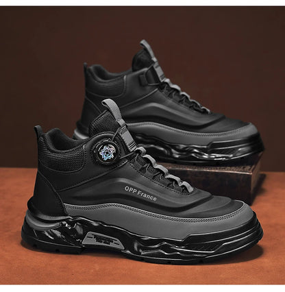 Mens Mesh Breathable Thick Sole Casual Shoes Lace Up