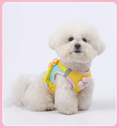 Reflective Pet Harness And Leash Set For Dogs And Cats No Pull Vest Mesh