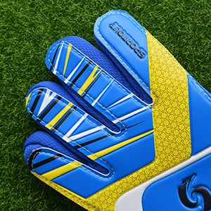Sportout Kids Goalkeeper Gloves, Soccer Gloves with Double Wrist Protection and Non-Slip Wear Resistant Latex Material