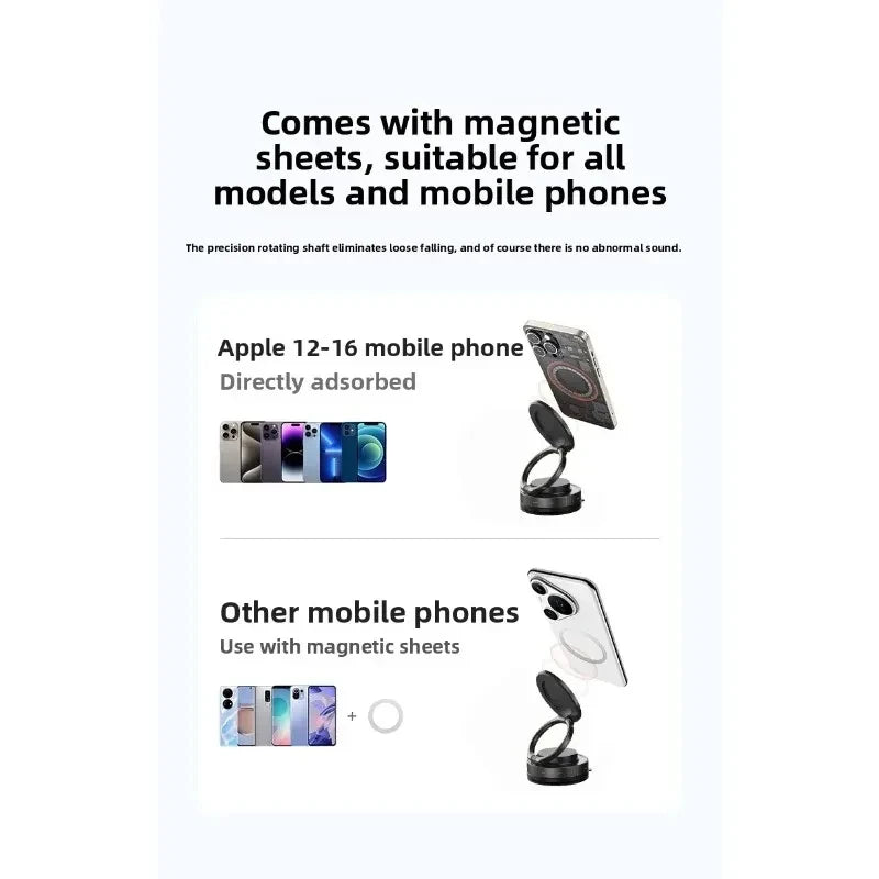 Magnetic Phone Holder for car, 360° Rotatable, Foldable & Adjustable Magnetic Car Mount, , Compatible with iPhone & Other Phones