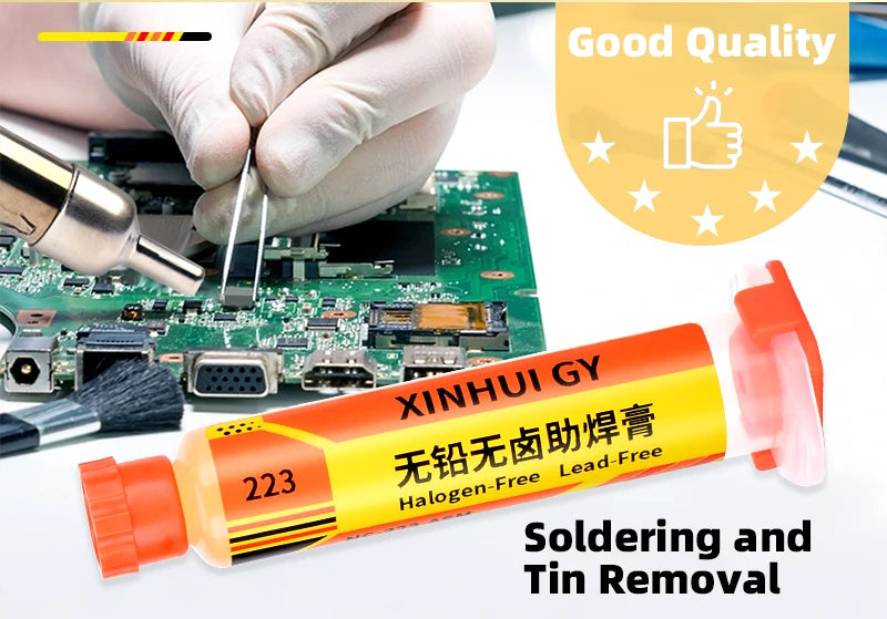 BGA Flux Paste  RMA-223 Lead-free and Halogen-free Soldering Flux  for Mobile Phone Repair Soldering. No-clean, High-activity