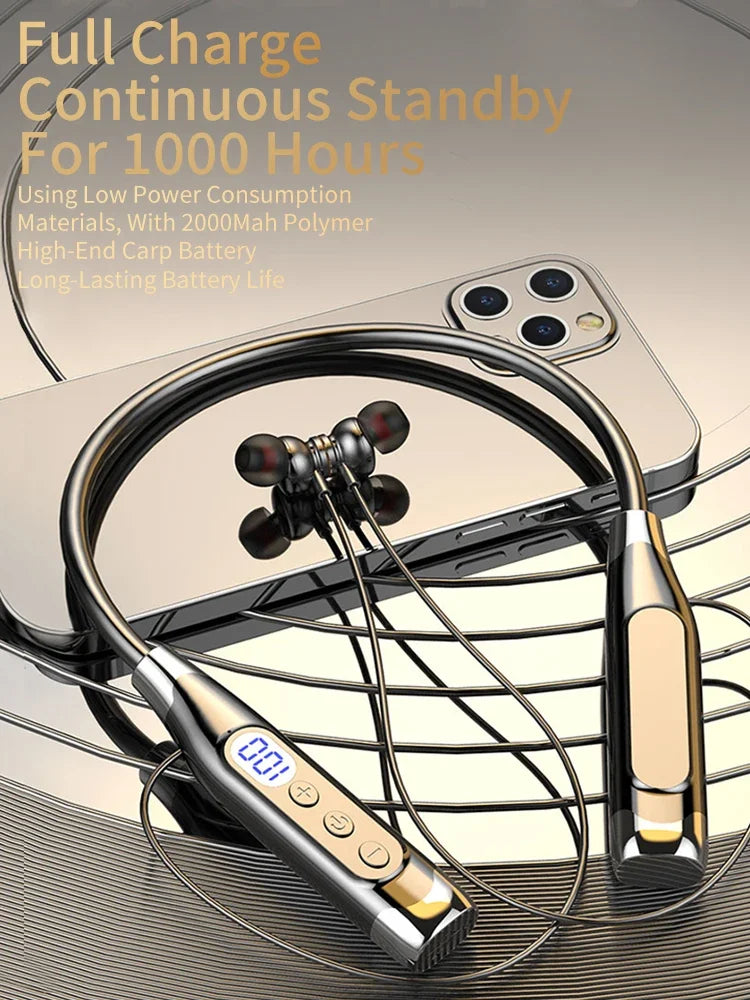 New Bluetooth Earphones Wireless Headphones Magnetic Sport Neckband Neck-hanging TWS Earbuds Wireless Blutooth Headset with Mic