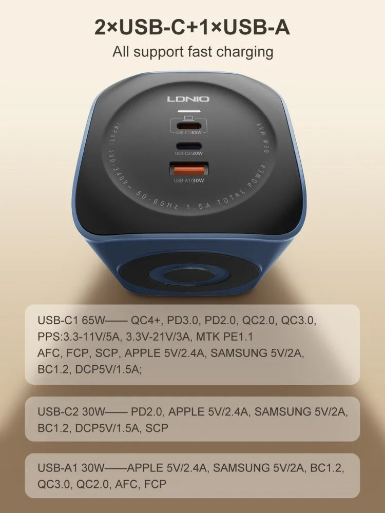 LDNIO Cube Power Strip 65W Charging Stations 2M Electric Extension Power Cord Uk Us Eu Plugs Adapter Usb Socket Surge Protector