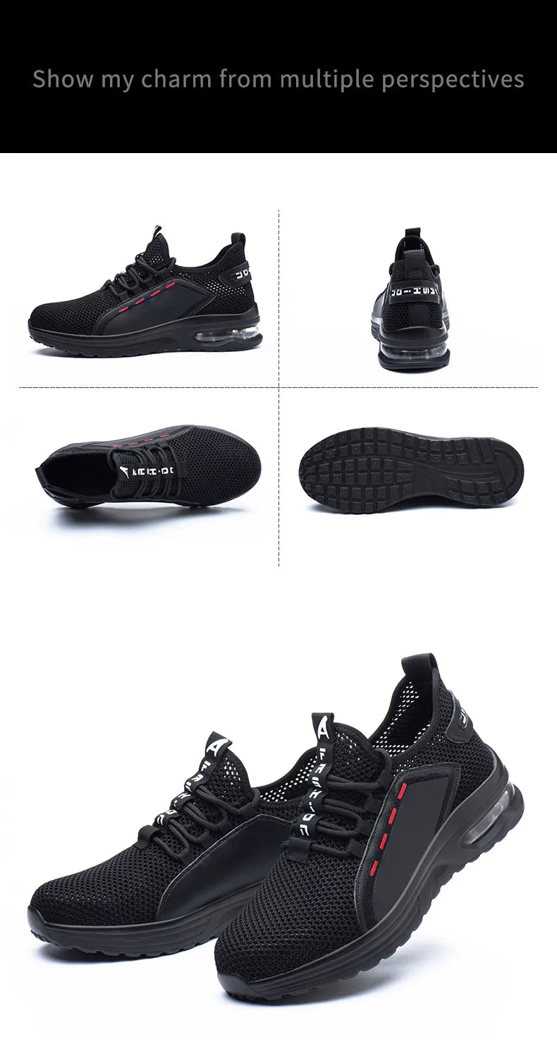 Safety Shoes Work Sneakers Steel Toe Men Women Anti Smash Puncture Proof Work Boots Indestructible Safety Shoes Light Breathable
