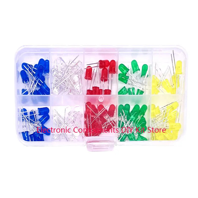 100/300/500PCS 3MM 5MM Light Emitting Diode Electronic Kit Box F3 F5 LED Diode Various Kits White Green Red Blue Yellow