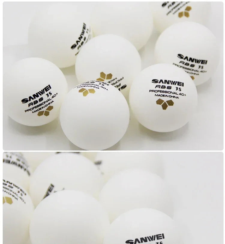 SANWEI TR 3 Star Table Tennis Balls 40+ ABS New Material with Seamed Durable Professional Ping Pong Balls for Training 50/100pcs