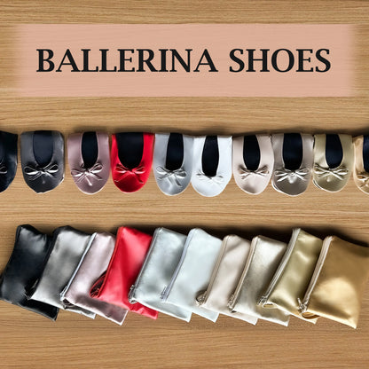 Foldable Women Ballet Flats Roll-Up Slippers With Bag For Travel