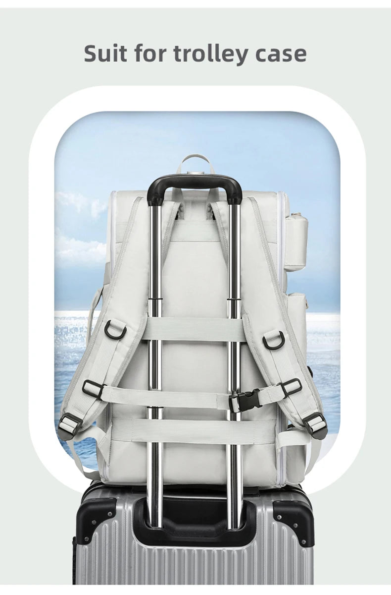 Large capacity fitness bag, travel backpack, dry wet separation shoulder bag, outdoor sports, fishing, yoga training bag