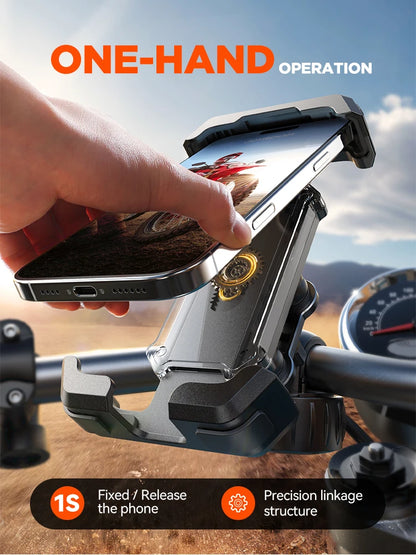 Bike And Motorcycle Phone Holder Mount With Vibration Dampener, 4.7-7 In