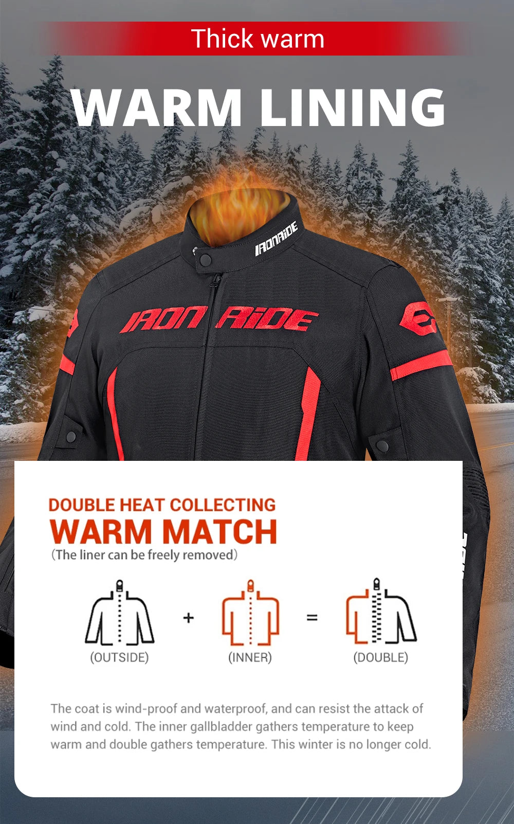 Motorcycle Jacket Waterproof Motorcross Jacket Pants Moto Jacket Windproof Riding Motorbike Clothes With Protective Gear M-3XL