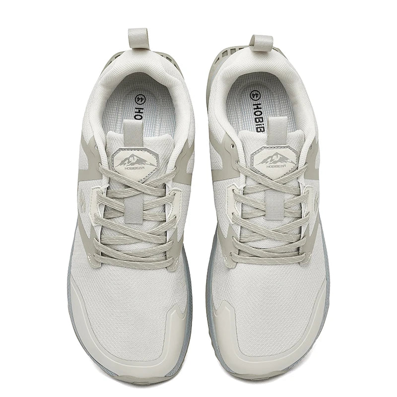 HOBIBEAR Unisex Hiking Sneakers Lace-Up Walking Shoes Outdoor Travel Artificial Leather Sneakers