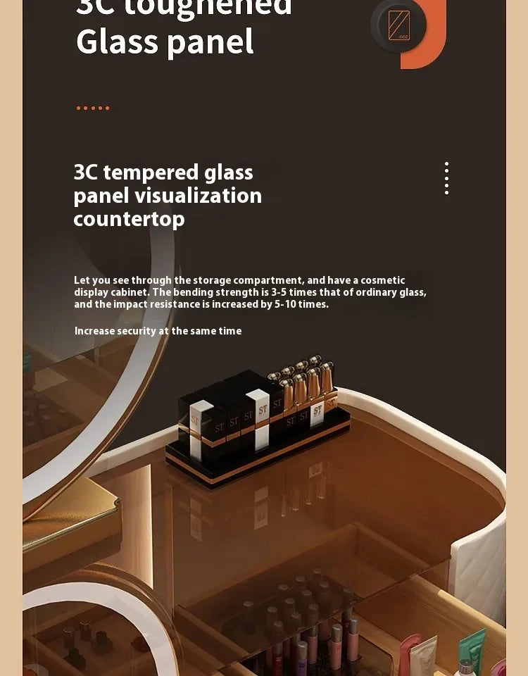 Makeup Luxury Dressing Table Mirror Led Light Salon White Dressing Table Storage Bedroom Comoda Pra Quarto Home Furniture