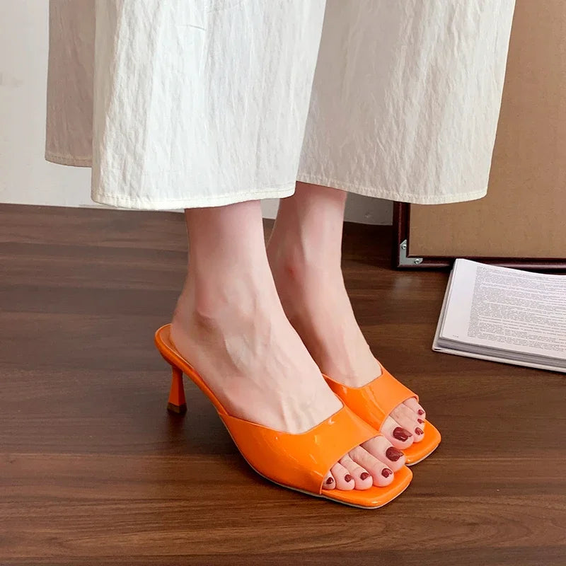 Women High Heel Sandals Summer New Fashion Square Toe Open Toe Women Elegant Casual Comfortable Black High Heel Sandals