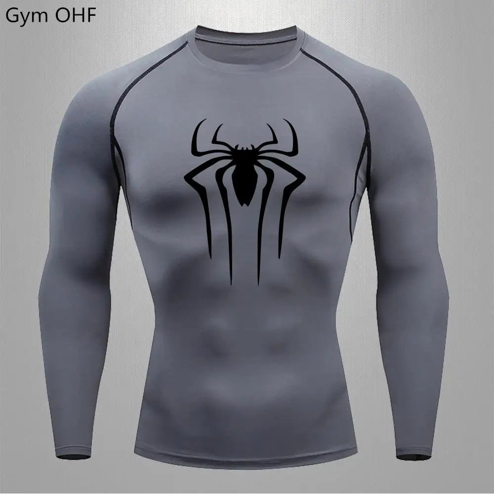 Spider Compression Shirt Mens Rashguard Fitness For Men Gym Sports T-Shirt Running Sweatshirt Outdoor Mountaineering Training