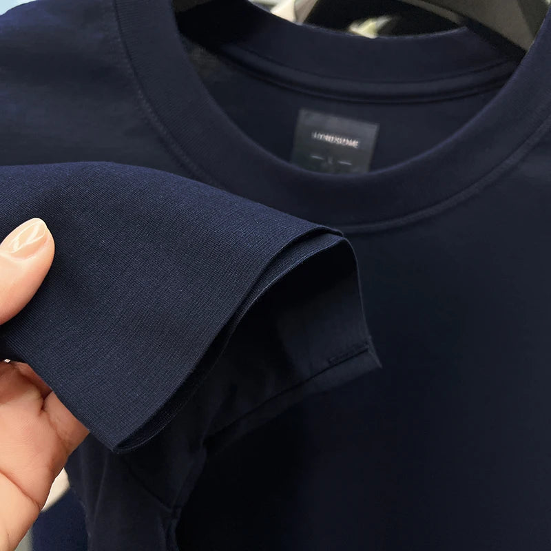 High end silky cotton breathable short sleeve T-shirt men summer designer Paul brand embroidered fashion casual round neck top