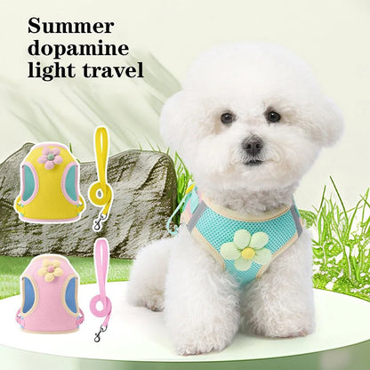 Reflective Pet Harness And Leash Set For Dogs And Cats No Pull Vest Mesh