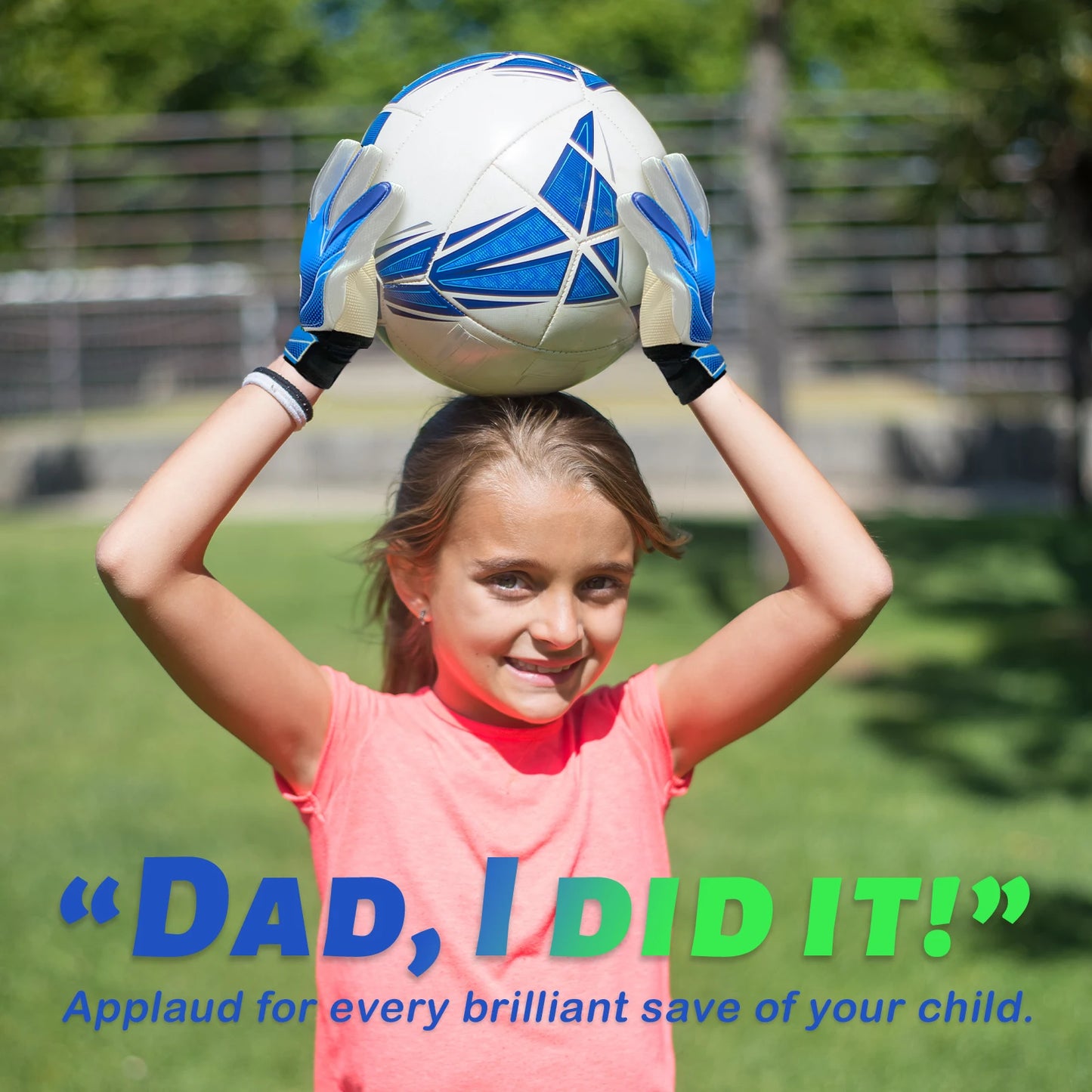 1 pair Non-Slip Soccer Goalie Gloves with Double Wrist Protection