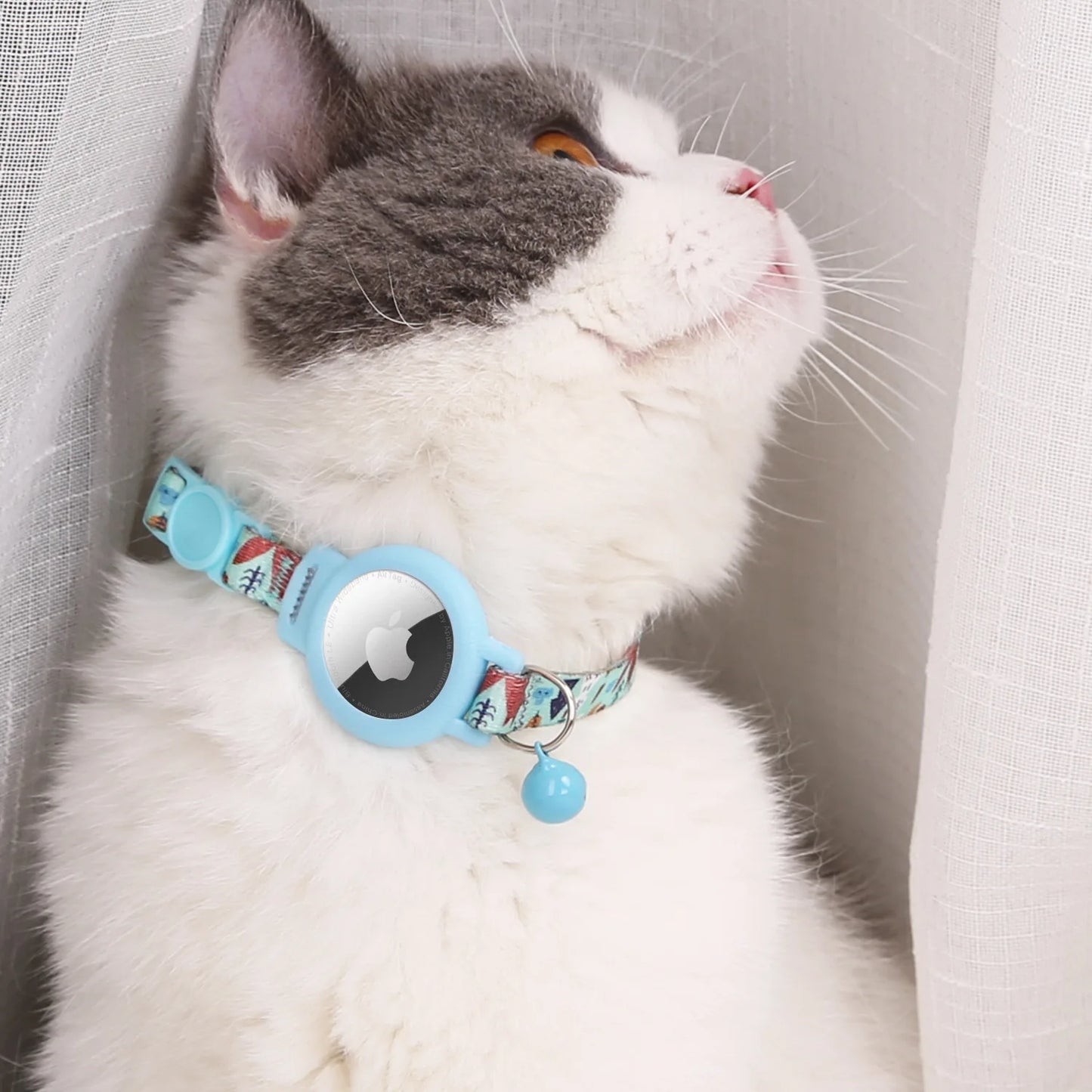 Pink Nylon Cat Collar With Bell For Tracking Device