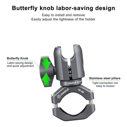 Motorcycle Phone Holder Extension Handlebar Hoop Ball Head Base Anti-Theft