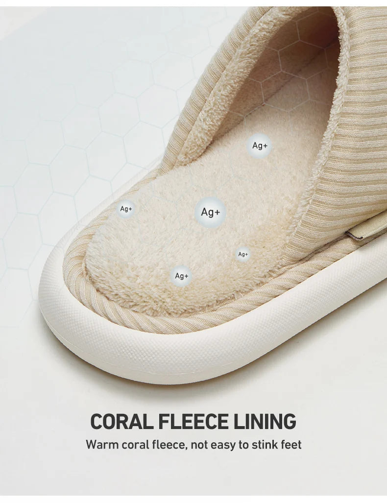 Winter Plush Indoor Slippers Non Slip Flats Home Shoes