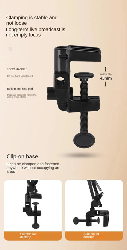 Professional Tripod For Mobile Phone With Overhead Lighting And Selfie Stick