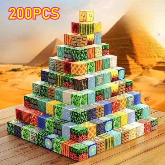 Random Magnetic Building Blocks Mine World Building Toys Boy Girl DIY STEM Montessori Sensory Cubes Toddlers Education Gift
