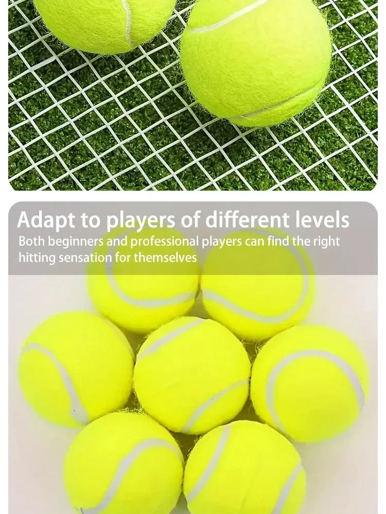3pcs Professional Rubber Tennis Ball High Resilience Tennis Practice Ball for School Club Competition Training Exercises