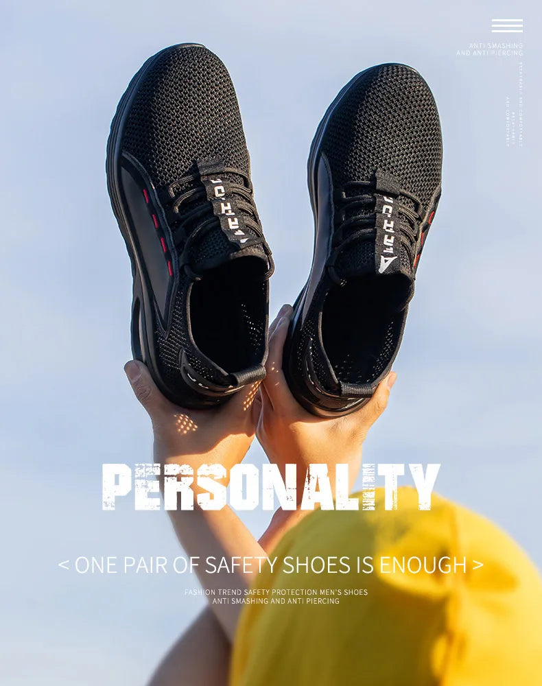 Safety Shoes Work Sneakers Steel Toe Men Women Anti Smash Puncture Proof Work Boots Indestructible Safety Shoes Light Breathable