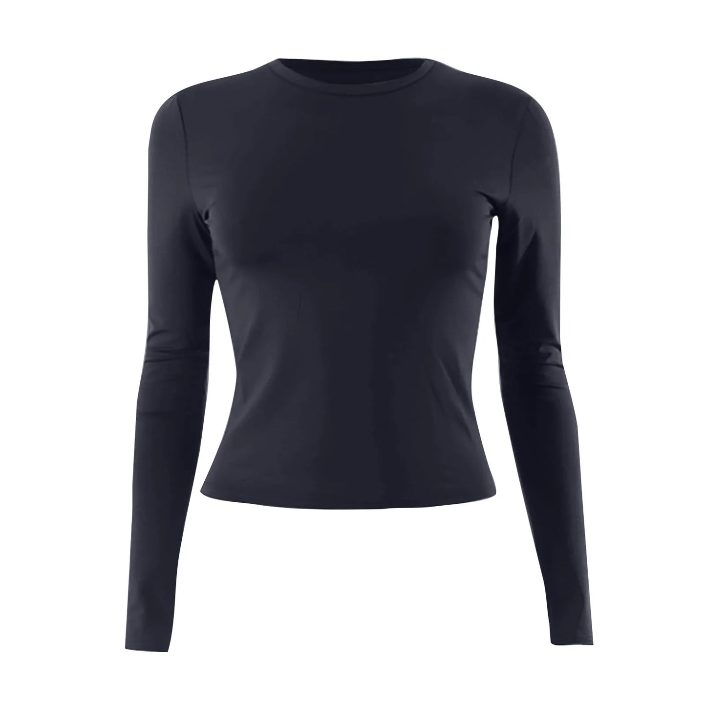 Women’s Cotton O-Neck Long Sleeve Cropped Top