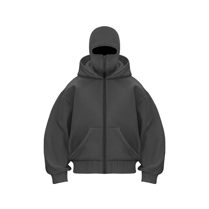 Men's masked Hoodies Long Sleeve Casual With Zipper Sweatshirts New Spring Hip Hop Pullover Sports Top Male Hooded Sweatshirts