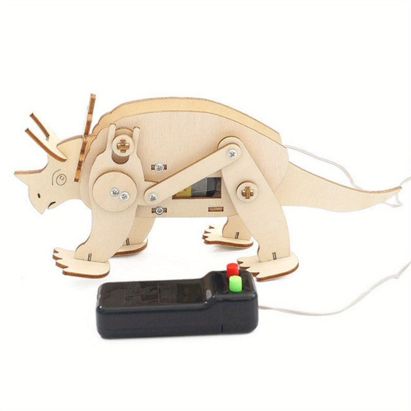 Dinosaur STEM Kit Toys for Kids, 3D Wooden Puzzle Model Robot Model Kit, DIY Educational Science Building STEM Projects