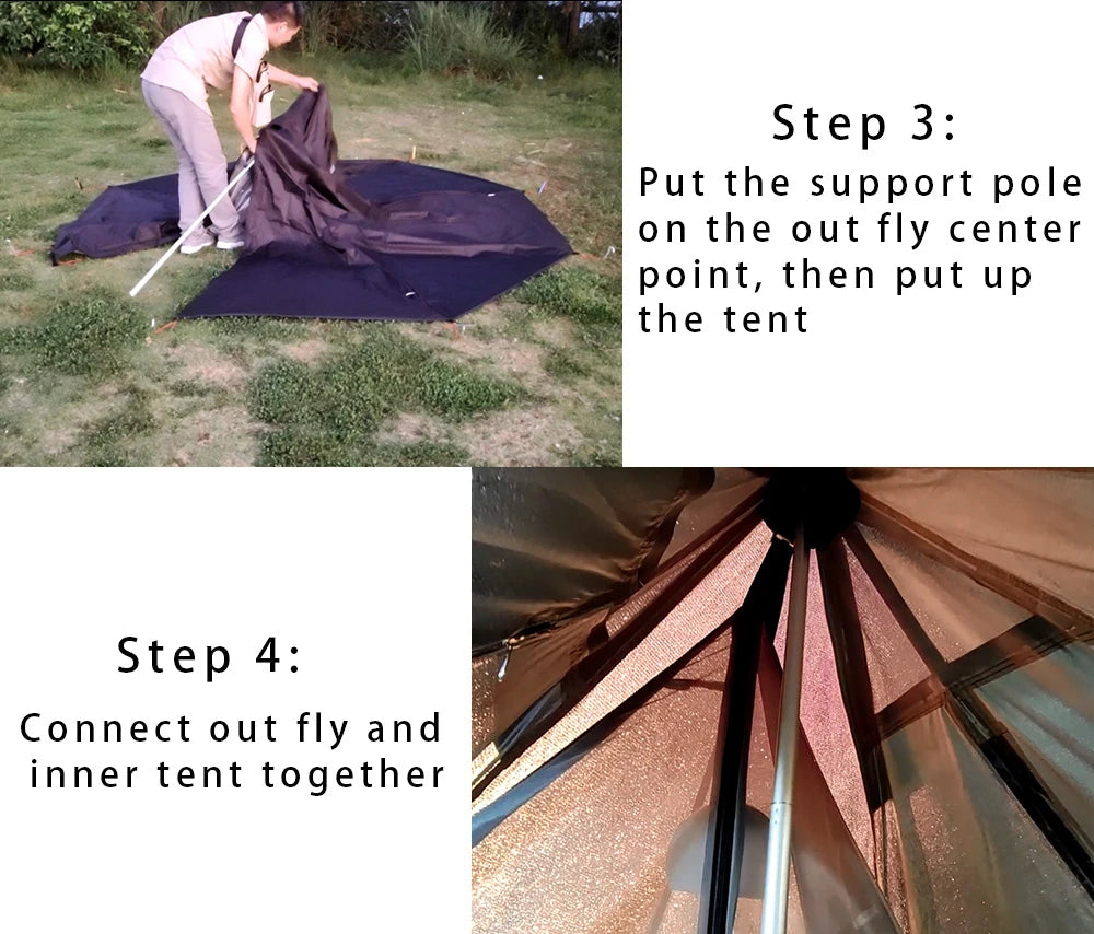 Hot Tent With Chimney Window Ultralight Double Layer Tipi Teepee 1 Person