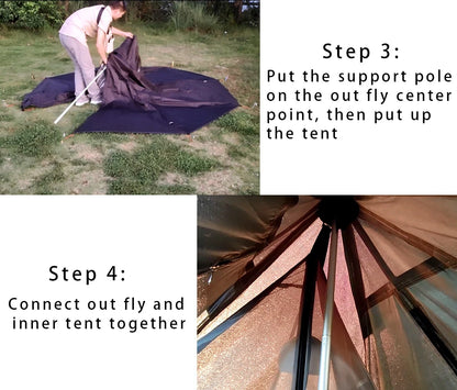 Hot Tent With Chimney Window Ultralight Double Layer Tipi Teepee 1 Person