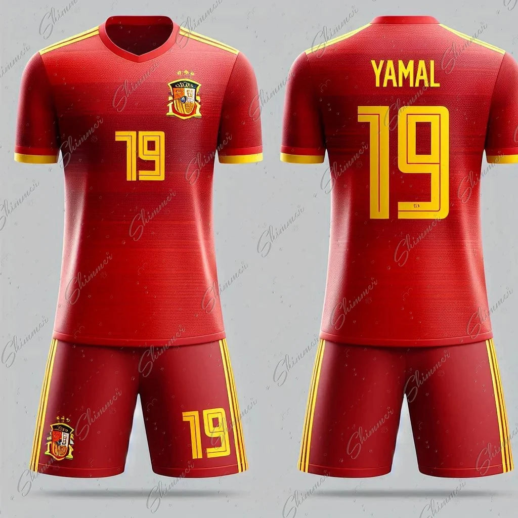 Yamal children's quick drying sports kit, Spain team jersey number 29, boys' sports kit, new product for 2025
