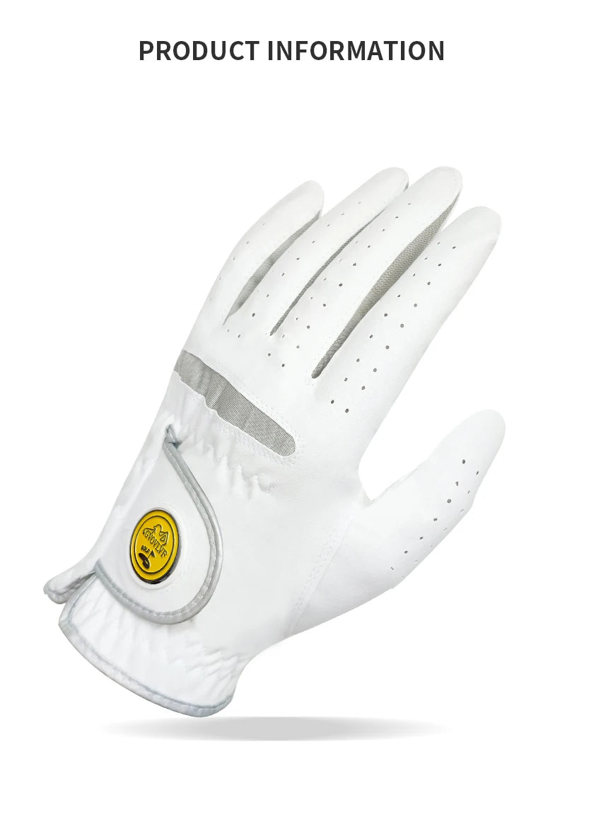 1 Piece Men Golf Glove Micro Soft Fabric Breathable Comfortable Fitting With Magnetic Marker Replaceable For Golfers