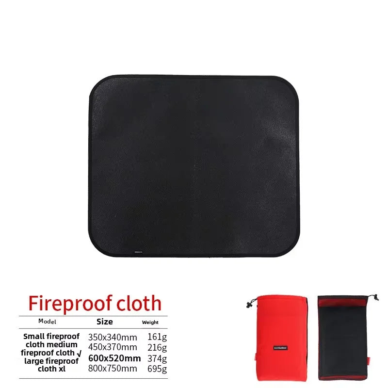 New Outdoor Camping Fireproof Cloth Picnic Barbecue Insulation Mat Flame Retardant High Temperature Fire Blanket Fiberglass Mat