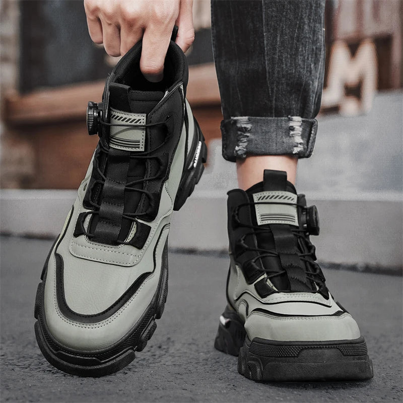 Winter Leather Boots Ankle Outdoor Work Chelsea Style