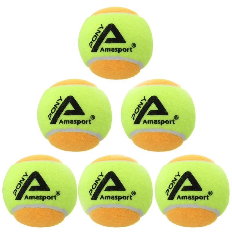 AMA SPORT Kids Training (Transition) Balls 20% 50% 75% Slower For Beginner Child Practice Tennis Soft Beach Tennis Ball 6~12PCS