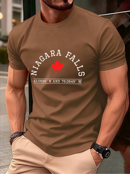 Mens Cotton Short Sleeve O-Neck T Shirt Oversized Letter Print