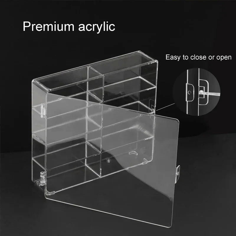Acrylic Car Display Box 1:64 For Hot Wheels Car Model Toy 8 Grid Cabinet Rack Dustproof Stackable Car Storage Boxes Transparent